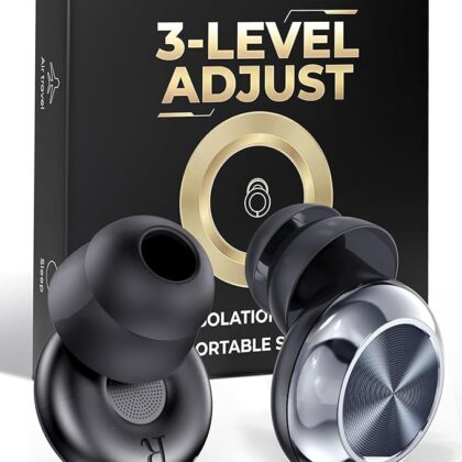 ARROX Adjustable Ear Plugs for Sleeping, 3 Noise Relief Modes (13-45 dB), Double-Layer Ultra-Soft Silicone Earplugs, Reusable Ear plugs for Concerts, Deep Focus, Side Sleepers & Travel